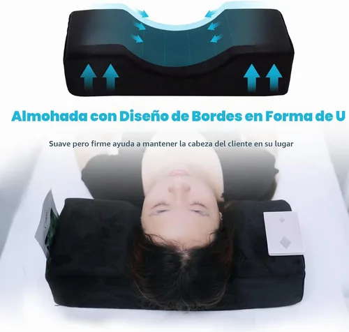 Vista 3 de Almohada Cómoda para Extensión de Pestañas, Almohada de Espuma Viscoelástica con Contorno Cervical para Soporte al Dormir, Almohada para Injerto
