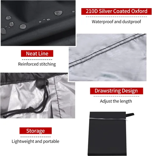 Vista 3 de Cubierta de Mesa de Billar de 7 Pies, Cubierta Impermeable y Resistente a Desgarros para Mesa de Billar con Bolsa de Almacenamiento, Protección
