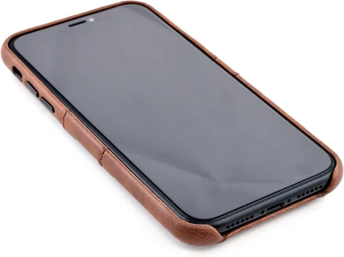 Vista 7 de Dockem Funda tipo cartera para iPhone XR: placa metálica integrada para montaje magnético y 2 tarjeteros (6.1" Exec M2, cuero sintético, marrón)