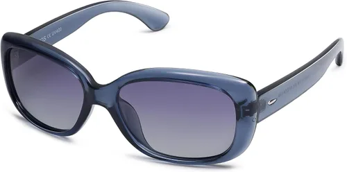 Vista 3 de SOJOS Gafas de sol cuadradas vintage para mujer con protección UV polarizada, marco Havana