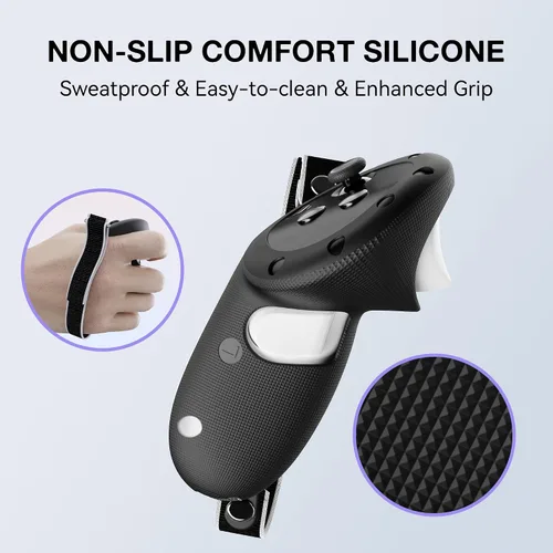 Vista 3 de APEXINNO Upgraded VR Controller Grips Cover for Meta Quest 3 Accessories, Silicone Controllers Protector for Oculus Quest 3, Comfort Grip Skin with
