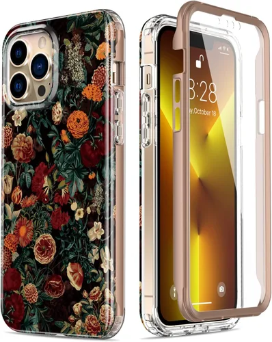 Vista 33 de Esdot Funda protectora para iPhone 13 Mini con protector de pantalla integrado, protección de grado militar con diseños de moda para mujeres