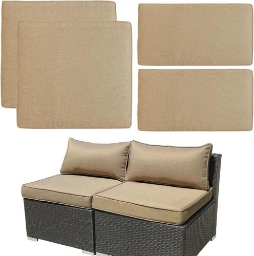 Vista 13 de [Usado] 4 Fundas de Cojines de Patio de Repuesto, Fundas de Cojines de Asiento de Patio al Aire Libre Fundas de Muebles de Sofá, Fundas Impermeables