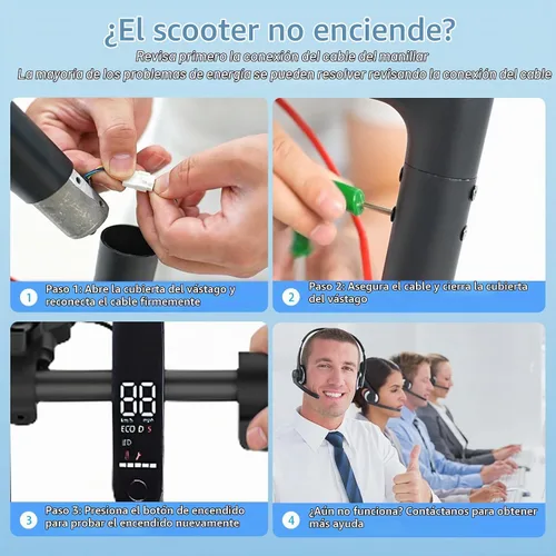 Vista 10 de Scooter eléctrico - Scooter eléctrico para adultos y adolescentes Negro 2