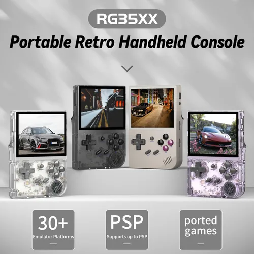 Vista 2 de RG35XX - Consola de juegos portátil retro Sistema Linux HD y salida de TV Pantalla IPS de 3.5 pulgadas Tarjeta TF 64G Tarjeta TF 5500+