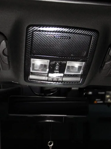 Vista 7 de Cubierta de fibra de carbono para lámpara de lectura, cubierta de bisel, compatible con Dodge Challenger 2015-2020