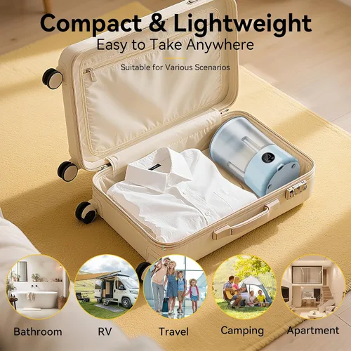 Vista 7 de Lavadora de ropa interior de 1.5L, mini lavadora portátil recargable con 3 modos de limpieza para ropa personal, ropa interior, calcetines, ropa