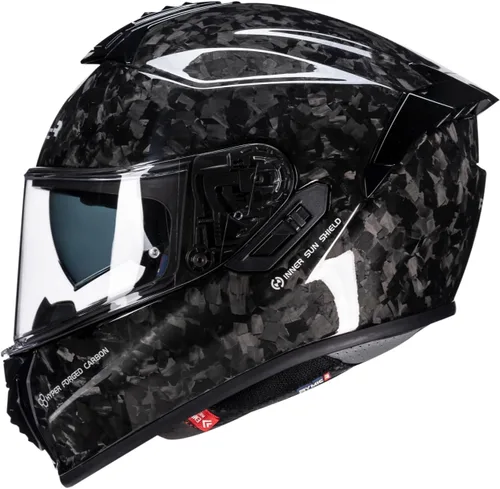 Vista 7 de S-GT Carbon Fiber Motorcycle Helmet Full Face Racing Helmet for Adult, Speaker-Ready Design, DOT Approved