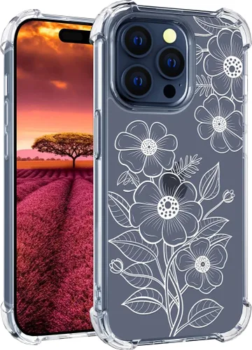Vista 75 de Funda compatible con iPhone 15, bonita funda transparente para mujer, funda de silicona transparente para teléfono, color negro, tigre poderoso