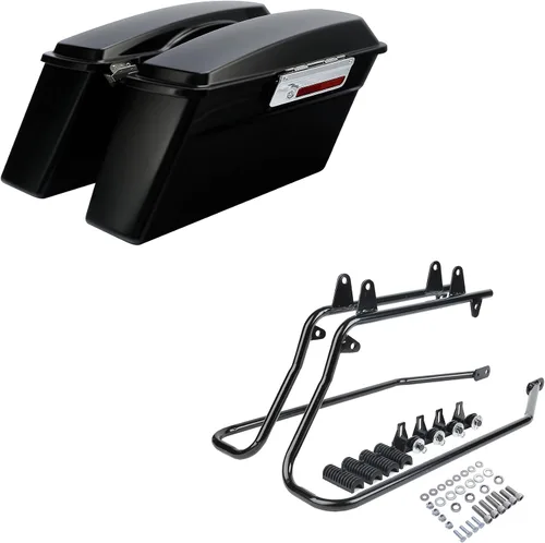 Vista 23 de SLMOTO Alforjas rígidas para Harley Electra Road King Glide 1994-2013 peltre Denim