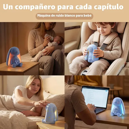 Vista 5 de Mom's Choice Awards丨Bunny White Noise Sound Machine Baby for Sleep - Detección de llanto AI, 100 sonidos relajantes, acceso completo a la aplicación