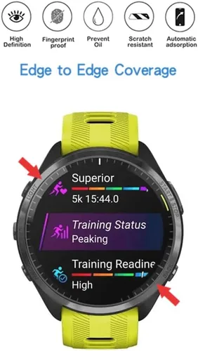 Vista 4 de Protector de pantalla compatible con Garmin Forerunner 965, protector de pantalla de TPU invisible de cobertura completa HD, compatible con reloj