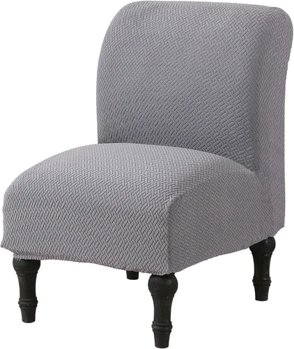 Vista 17 de MIFXIN - Funda elástica para silla sin brazos, funda protectora extraíble y lavable, para sala de estar, hogar, hotel (jacquard beige)
