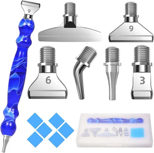 Vista 8 de Praise V Do Kit de bolígrafo de pintura de diamante, accesorios de herramienta, lápiz capacitivo, taladro para adultos con colocadores de metal