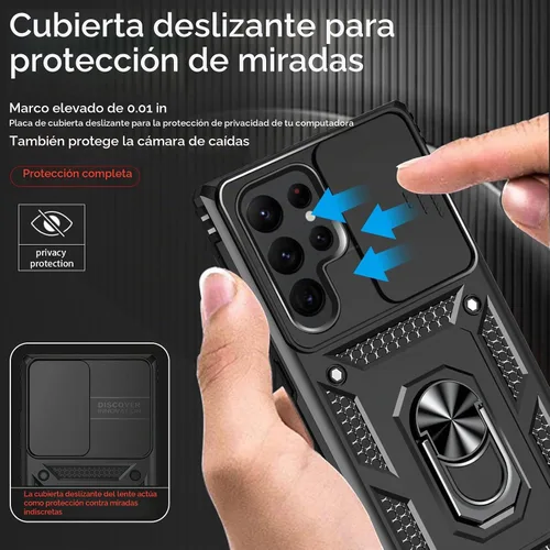 Vista 4 de Funda para Samsung Galaxy S22 Ultra con protector de pantalla: [grado militar de 20 pies a prueba de caídas] anillo a prueba de golpes para Samsung
