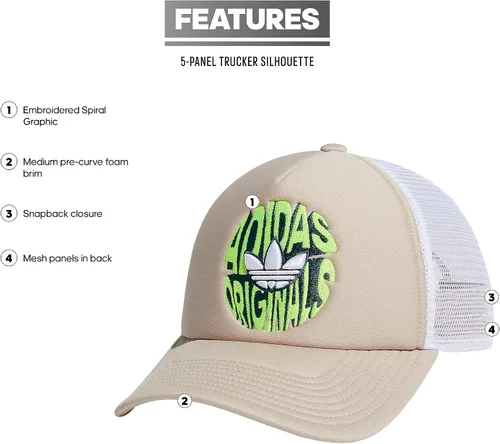 Vista 2 de adidas Originals Gorra de camionero ajustable con cierre frontal de espuma