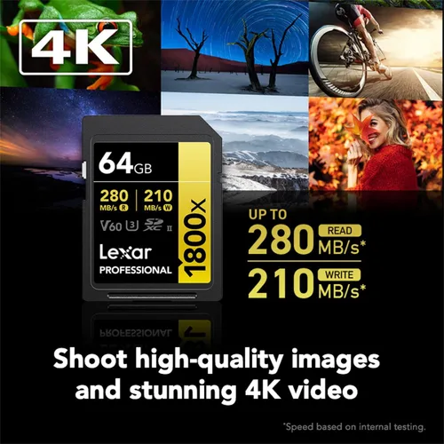Vista 4 de Lexar Gold Series Professional 1800x 1TB UHS-II SDXC Tarjeta de memoria