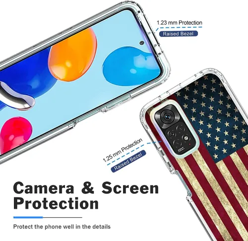Vista 2 de Funda para Redmi Note 11 (4G)/Redmi Note 11S con protector de pantalla de vidrio templado, cuerpo completo, lindo diseño floral, a prueba de golpes