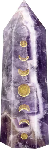 Vista 13 de Nupuyai Piedra de cristal curativa de ojo de tigre para meditación de chakras, terapia de reiki, decoración de varita de cristal para oficina