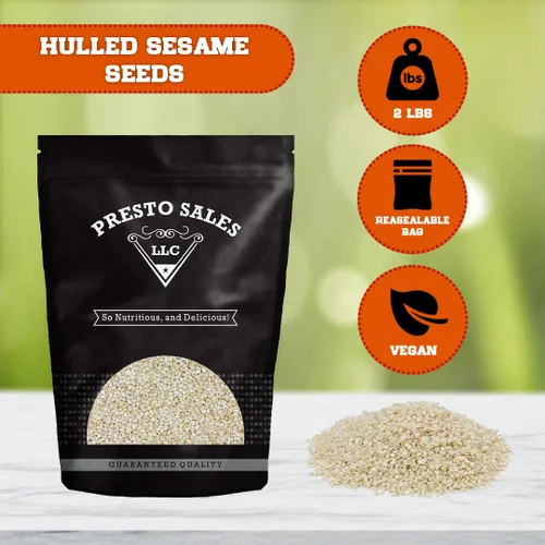 Vista 2 de Presto Sales LLC - Semillas de sésamo, sin cáscara, blanqueadas, deliciosas, sabrosas, sabrosas, deliciosas, sabor a nuez, súper útiles, de alta