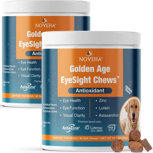 Vista 9 de NOVEHA Suplemento ocular para perros (90 masticables), apoyo visual con luteína + vitamina C y antioxidantes de astaxantina, vitaminas para perros