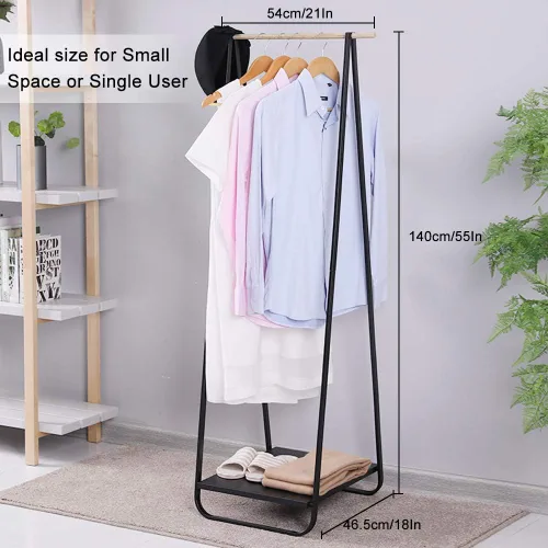 Vista 7 de JEFEE Perchero compacto simple con estante organizador de ropa de 1 nivel para sombreros, bolsas, zapatos para entrada, dormitorio, piscina, 21.3 x