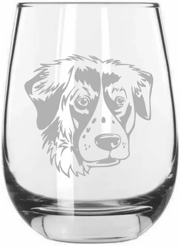 Vista 267 de Shar Pei (chino) - Vaso de vino sin tallo grabado para perro, 15.25 onzas