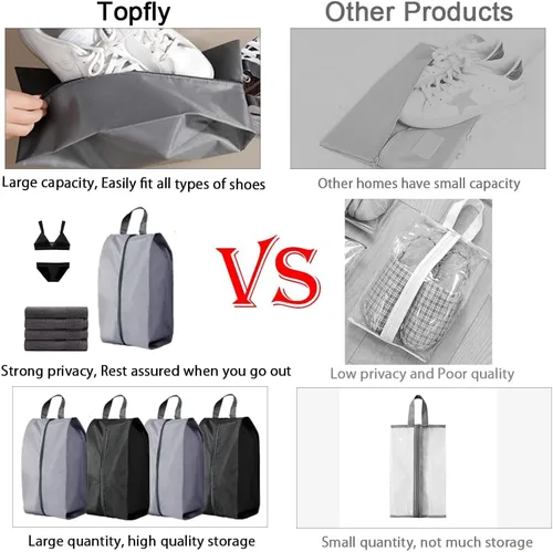 Vista 5 de TOPFIY - Bolsas para zapatos de golf adecuadas para deportes, golf, viajes, uso diario, viajes, con cremallera, almacenamiento plegable