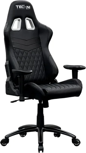 Vista 9 de Techni Sport RTA-TS51-BK - Silla para juegos, color negro Adjustable lumbar support, adjustable armrests, carbon fiber look, 300 lb capacity
