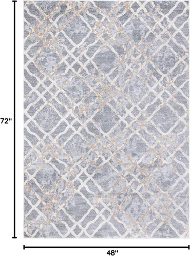 Vista 2 de MARTHA STEWART x Safavieh MSR0957G - Alfombra enrejada que no desprende pelusa para sala de estar, comedor y dormitorio, 5 pies 3 pulgadas x 7 pies