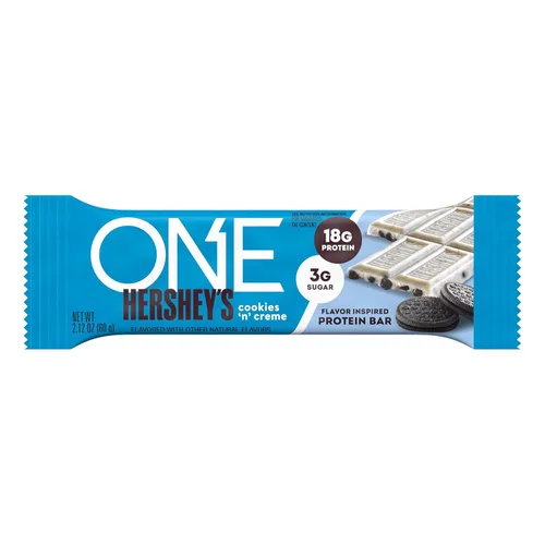 Vista 8 de Barras de proteína ONE, sabor a galletas Hershey's Cookies 'n' Creme, libres de gluten con 18 g de proteína y 3 g de azúcar, artículos básicos