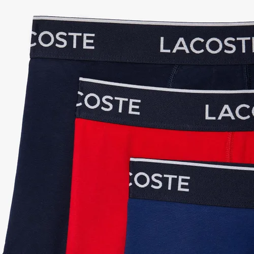 Vista 2 de Lacoste Traje de baño de algodón elástico tricolor para hombre, paquete de 3