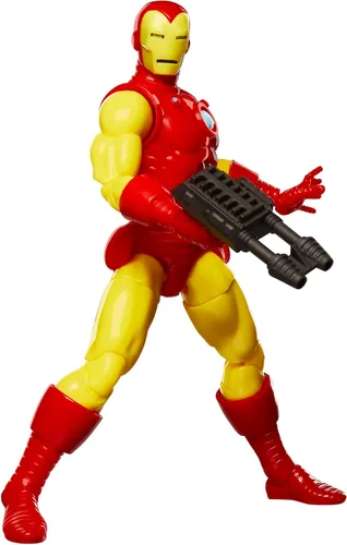 Vista 6 de Marvel Legends Series Iron Man, Avengers Retro Marvel Comics Secret Wars Figura de acción coleccionable de 6 pulgadas con escudo Marvel Legends