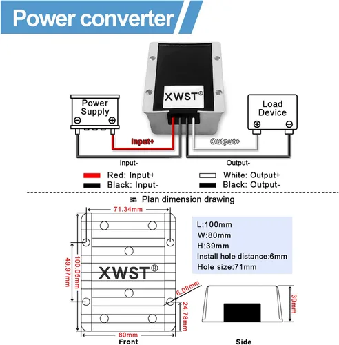 Vista 4 de Estabilizador DC DC 9V-36V a 13.8V 15A 207W Boost Buck Convertidor Impermeable Regulador de Voltaje Automático Auto Step Up Down 13.8V Volt