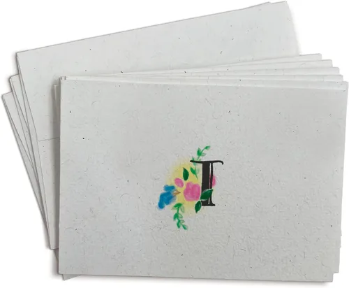 Vista 17 de Sugartown Greetings Tarjetas de notas con monograma floral - 24 tarjetas de notas de papelería con sobres (letra A)