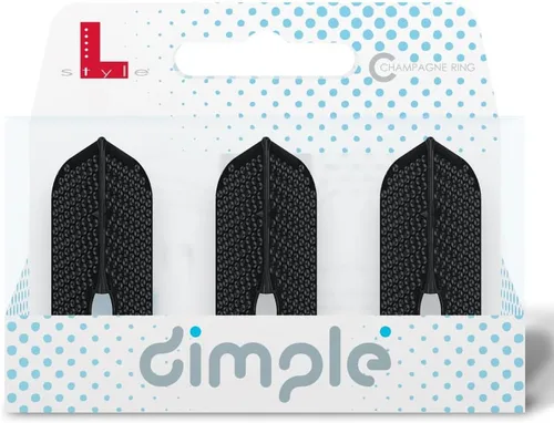 Vista 3 de LSTYLE Dart Flights: L6 PRO Slim - Textura de hoyuelos - Negro