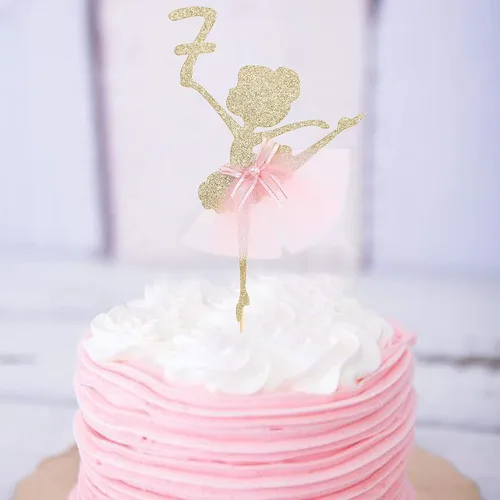 Vista 4 de Decoración para pastel de cumpleaños de ballet, bailarina, princesa bailarina, decoración de fiesta (6-9 años)