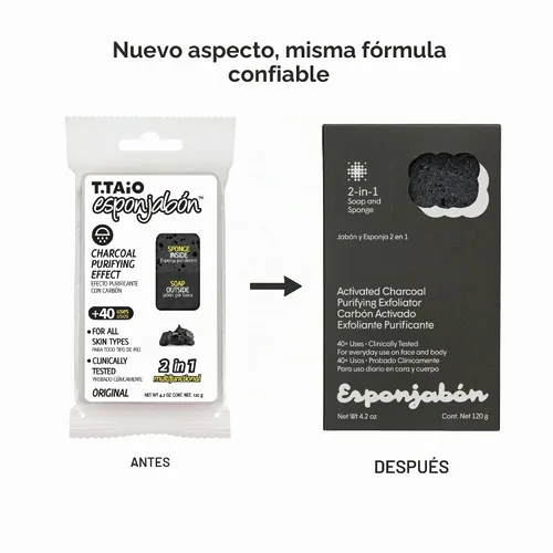 Vista 10 de T.Taio Esponjabon - Esponjas de jabón de madreperla y carbón, limpiadores de ducha que eliminan el aceite y la suciedad, esponjas para frotar pies