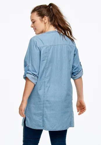 Vista 3 de Ellos Túnica vaquera con broche frontal de talla grande para mujer