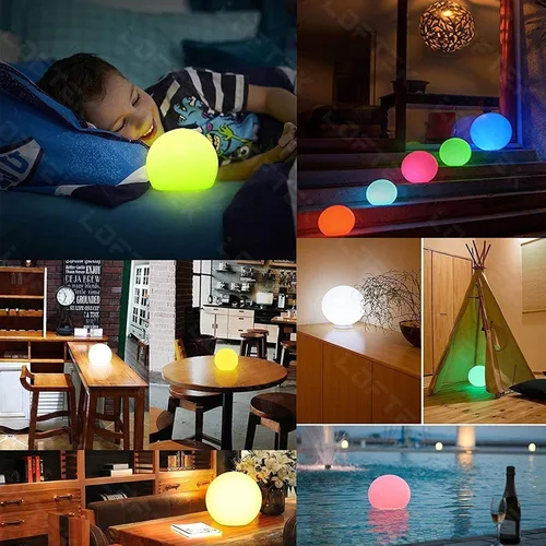 Vista 5 de LOFTEK Luz nocturna LED de 6 pulgadas para guardería con control remoto y de presión, 16 atenuación de color RGB (1P) + luz LED flotante grande
