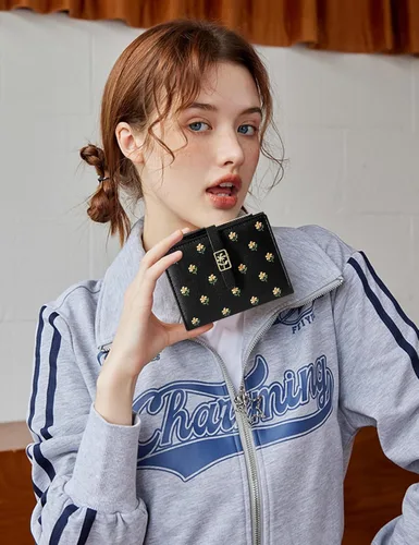 Vista 6 de YINHEXI Cartera para mujer, compacta y pequeña con bloqueo RFID, de cuero PU, plegable, con tarjetero, monedero mini con bolsillo para monedas
