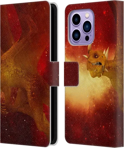 Vista 10 de Head Case Designs Officially Licensed Simone Gatterwe Alien Dungeon Dragons and Dungeons Leather Wallet Case Compatible with Apple iPhone 14 Pro Max