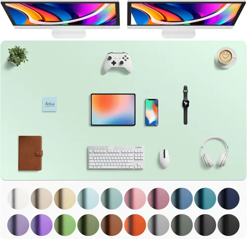 Vista 175 de Aothia - Protector de escritorio de cuero sintético grande, base antideslizante para mouse y superficie para escribir, impermeable, fácil de Agua