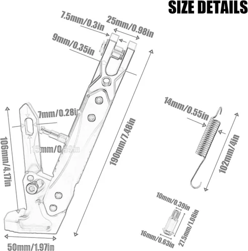 Vista 2 de Soporte de patas de motocicleta universal de aleación de aluminio de alta calidad, ajustable, para motocicleta, scooter, soporte de trípode