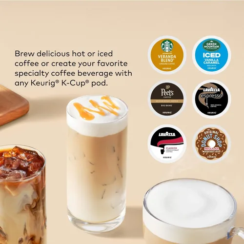 Vista 11 de Keurig K-Café Barista Bar Cafetera y espumador de una sola porción, con 3 tamaños de preparación, capacidad de café caliente y frío, botón