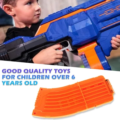Vista 5 de BOROLA 10 dardos curvados cargador cargador clip de recarga rápida compatible con Nerf Elite (naranja, 3 piezas)