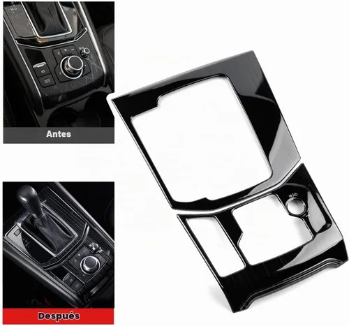 Vista 4 de 2 piezas para Mazda CX5 Accesorios 2024 2023 2022 2021 2020 2019 2018 2017 Cubierta de consola central de coche, panel de engranajes, cubierta