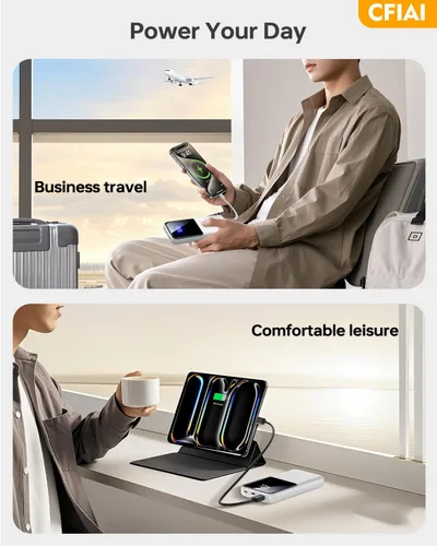 Vista 9 de Banco de Energía Cargador Portátil - Paquete de Batería de 15,000mAh Cargador de Teléfono Portátil con Cable Integrado 22.5W Carga Rápida Powerbank