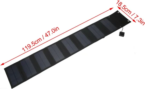 Vista 3 de Cargador de panel solar portátil de 25 W, 5 V 2.5 A, kit de cargador solar plegable para teléfono, 8 paneles solares plegables con 1 a 3 cables