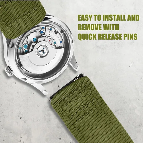 Vista 4 de Ritche - Correa de reloj deportiva de nailon para Navidad, liberación rápida, 20 mm, 22 mm, correa de reloj de repuesto compatible con el reloj